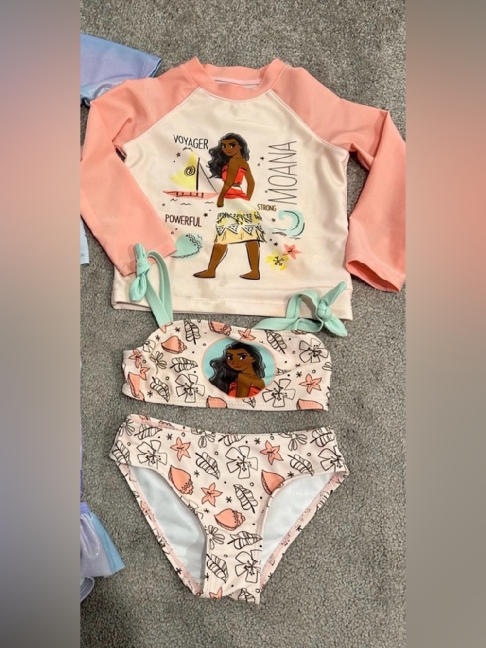 Disney Princess three-piece swim set size 2T Moana